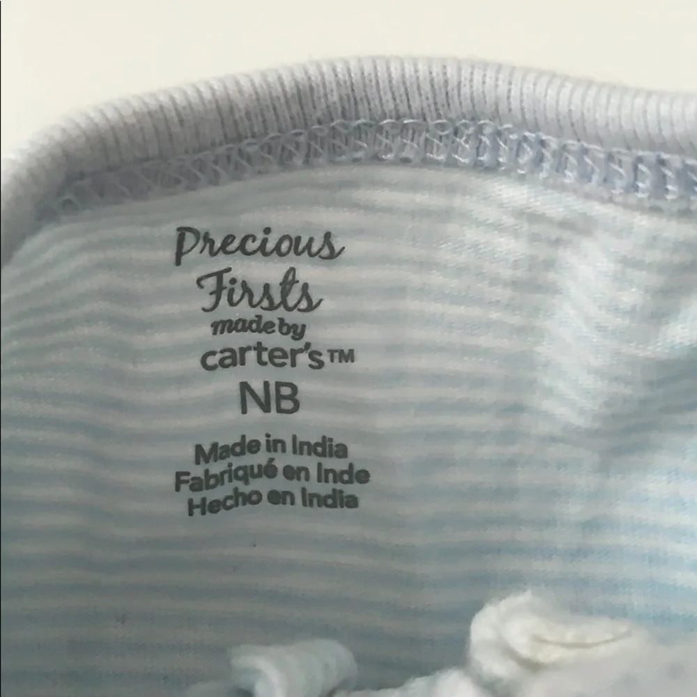 Baby Boy NB Zip Up Footie Sleeper Pajamas Pale Blue Stripes Newborn One Piece